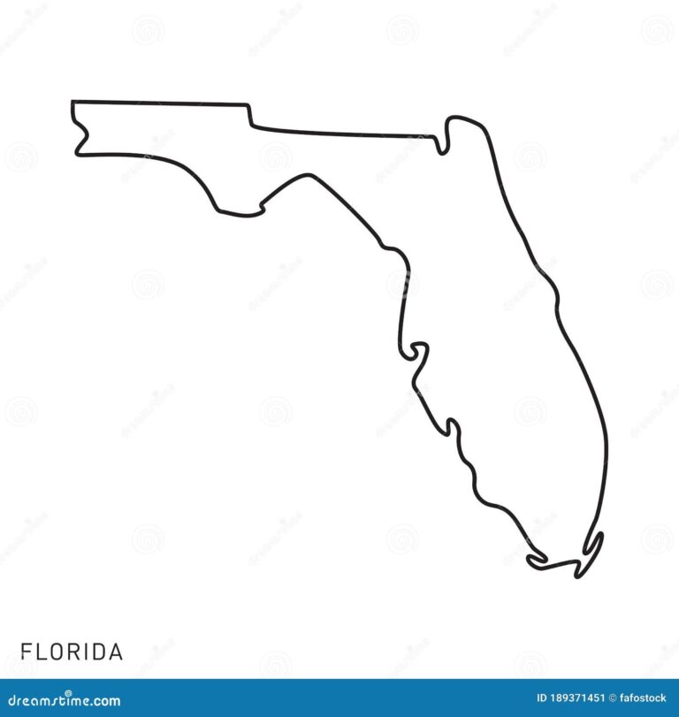 Florida Map Outline Vector Design Template Editable Stroke Stock Vector Illustration Of Line Internet 189371451