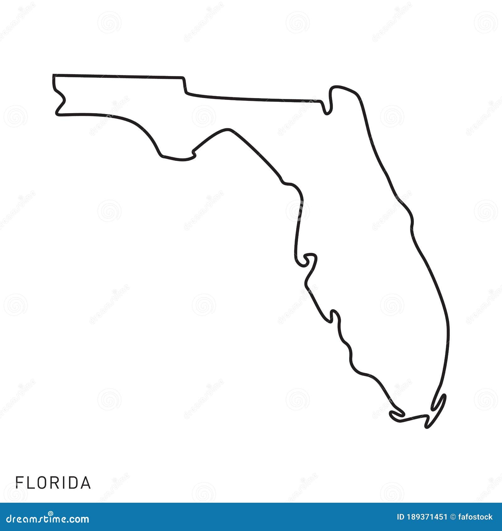 Florida Map Outline Vector Design Template Editable Stroke Stock Vector Illustration Of Line Internet 189371451