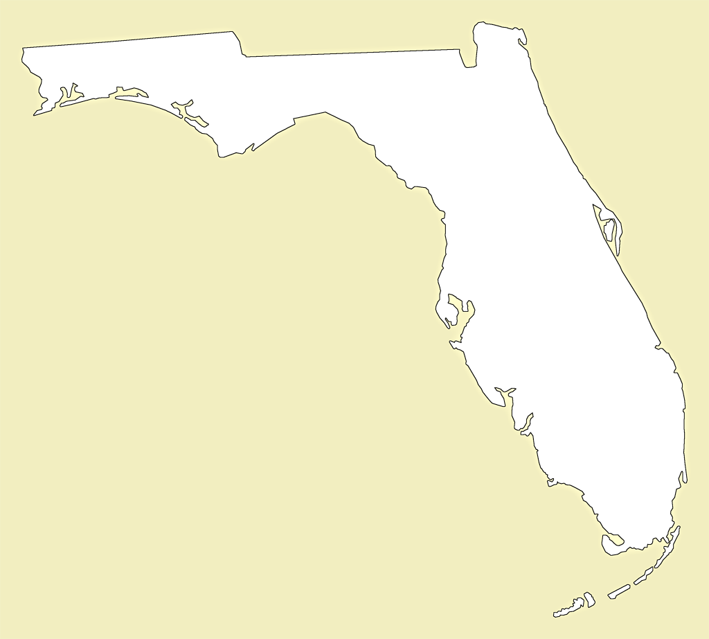 Florida Plain Frame Style Maps In 30 Colors
