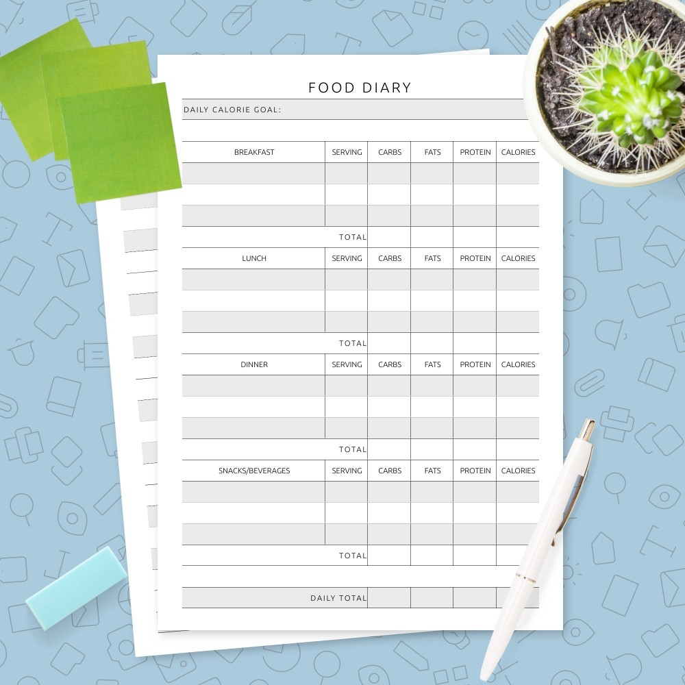 Printable Food Calendar