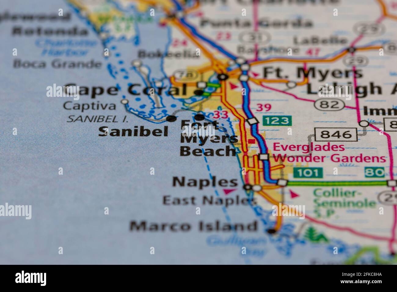 Fort Myers Beach Florida Map Hi res Stock Photography And Images Alamy