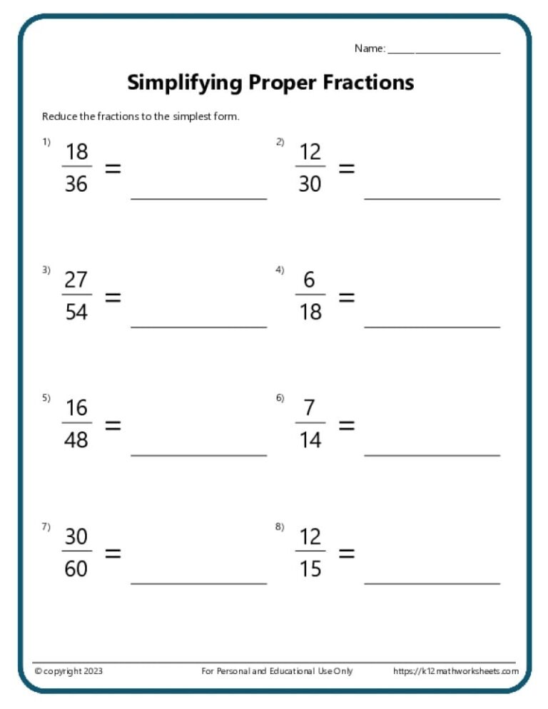 Fractions Worksheets K12 Math Worksheets