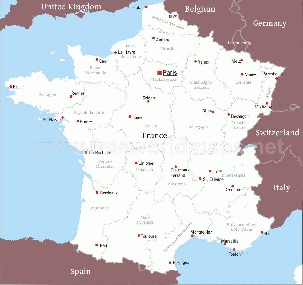 Printable Map Of France Pdf