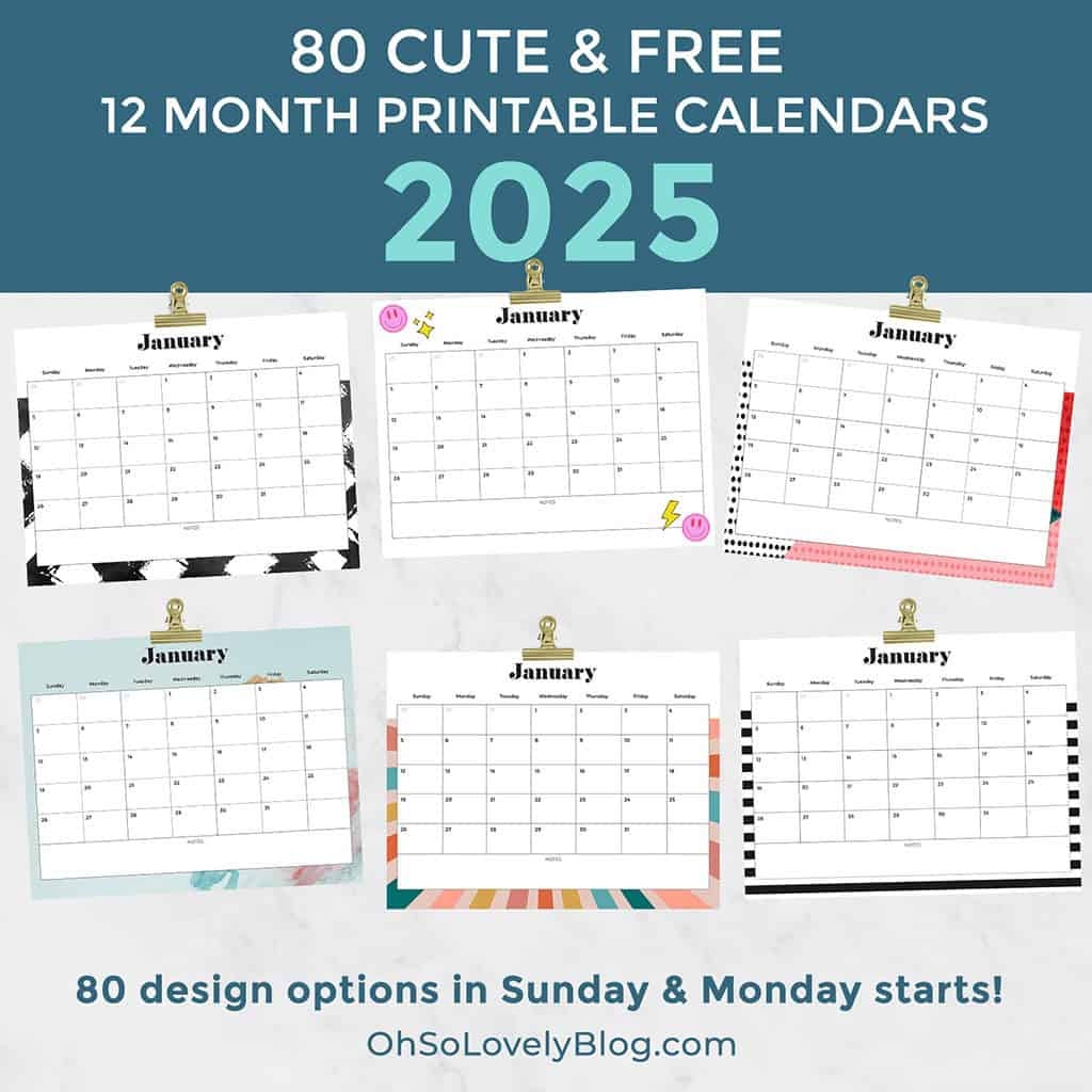 Cute Printable Monthly Calendar