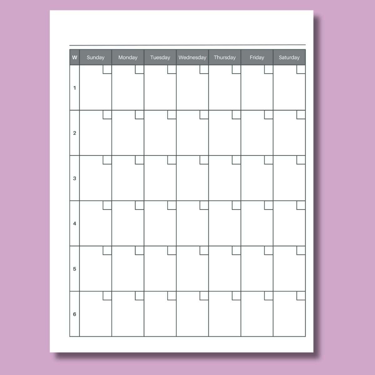 Free 6 Week Calendar Printable