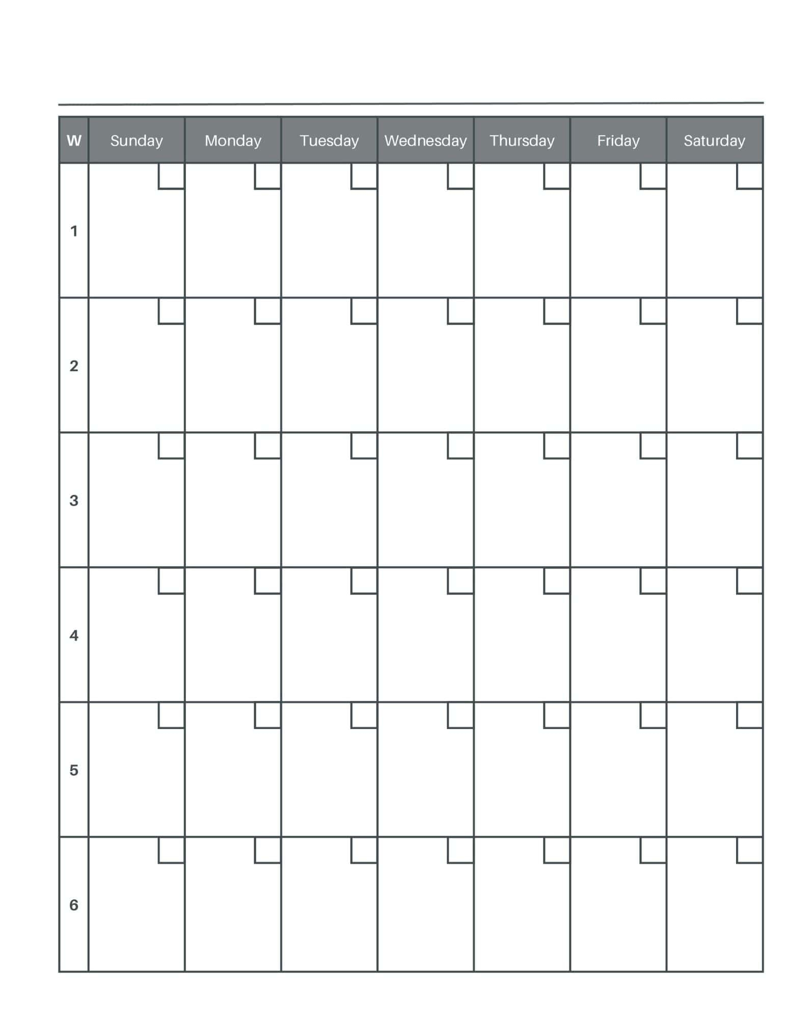 Free 6 Week Calendar Printable