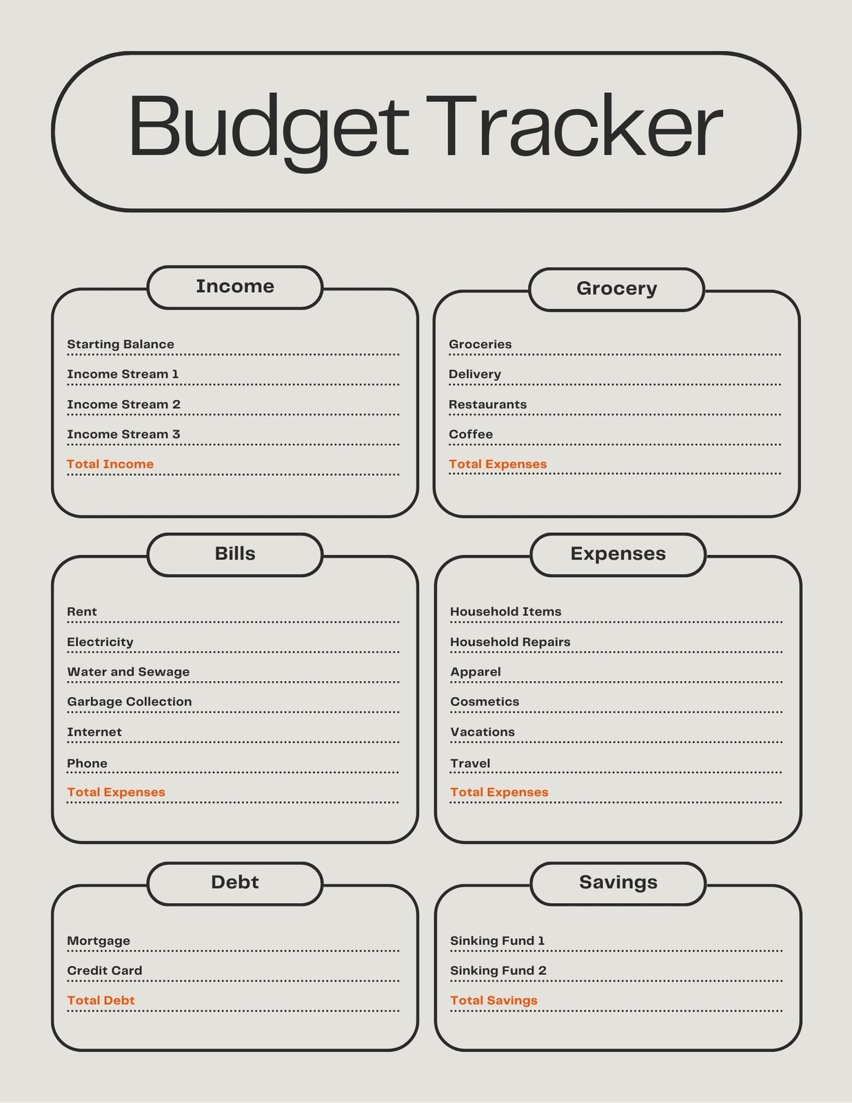 Free Printable Monthly Budget Worksheet Pdf