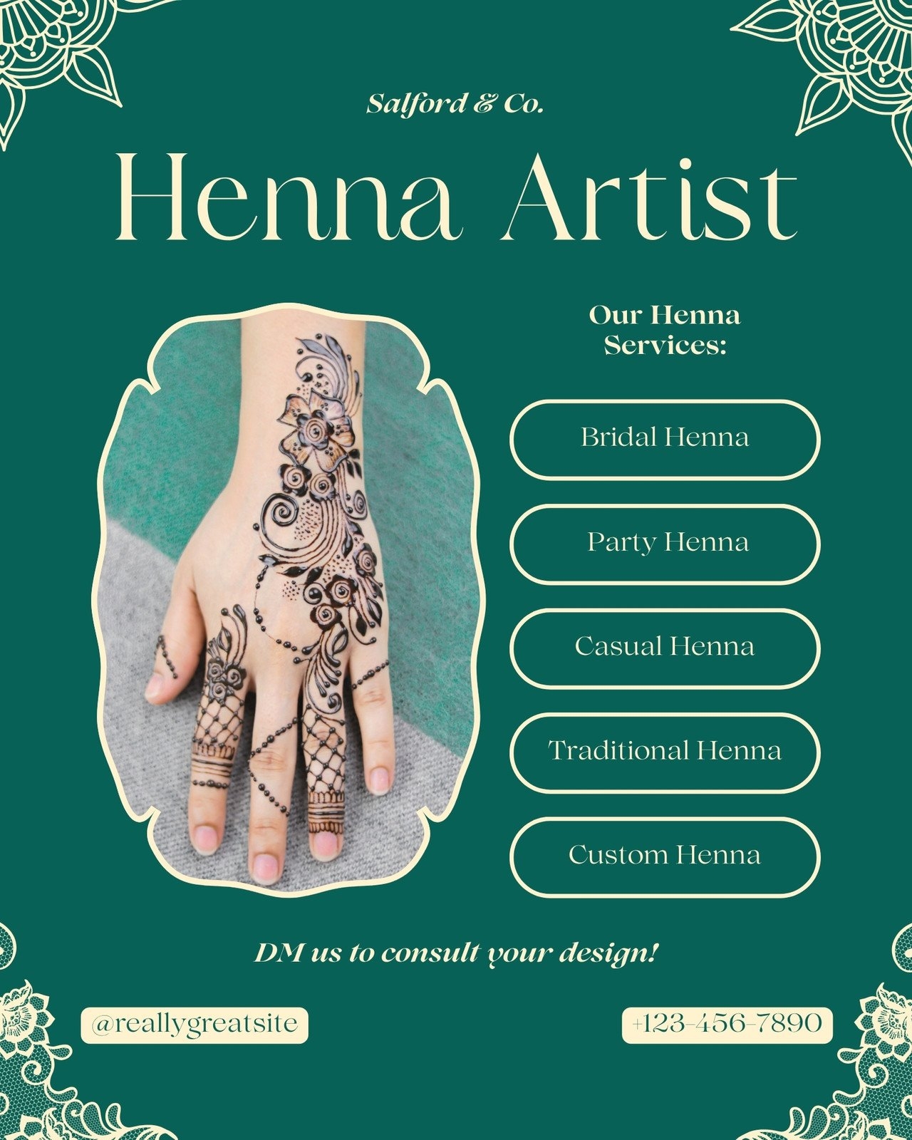 Free And Customizable Henna Templates Canva