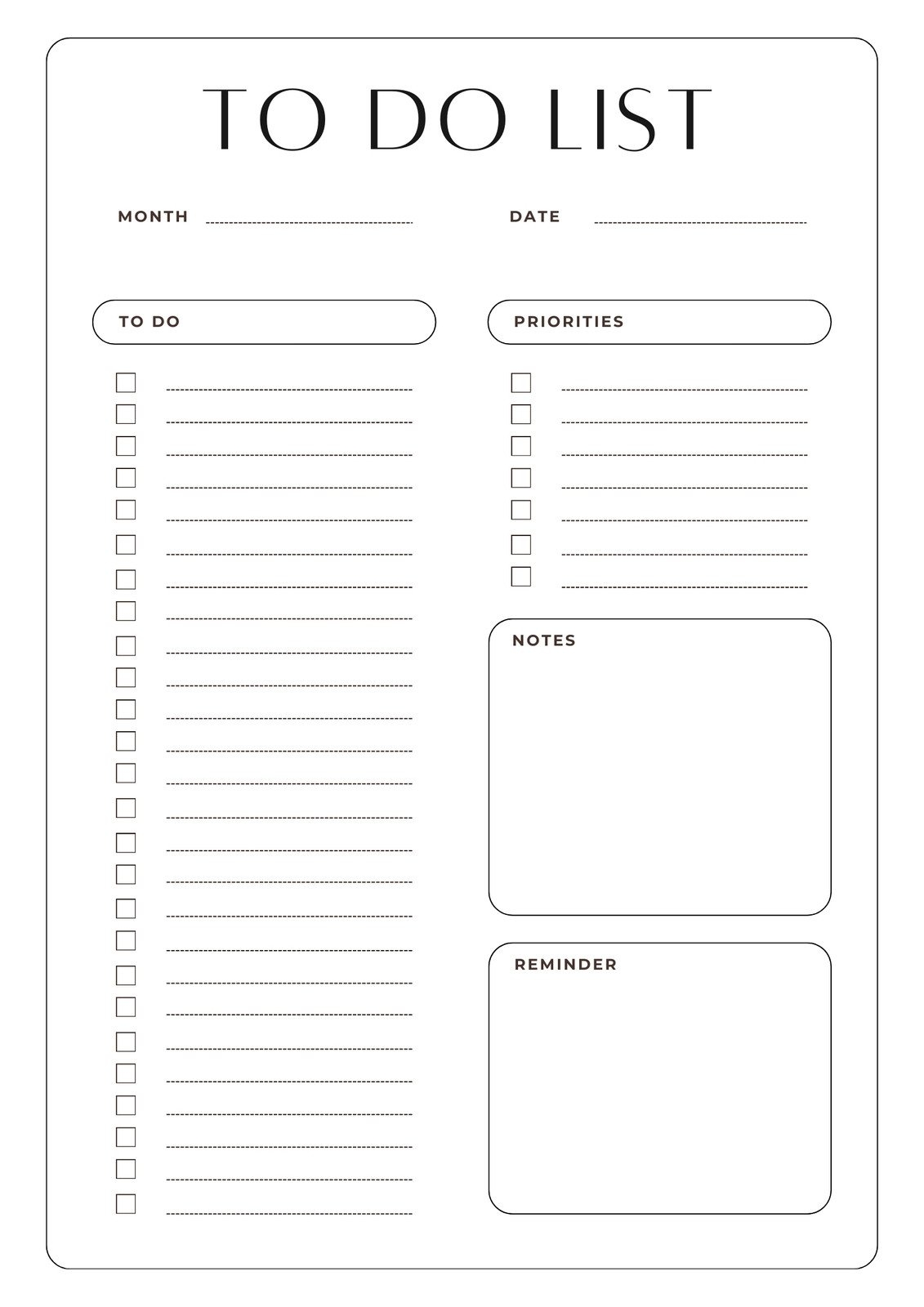Free And Customizable To Do List Templates