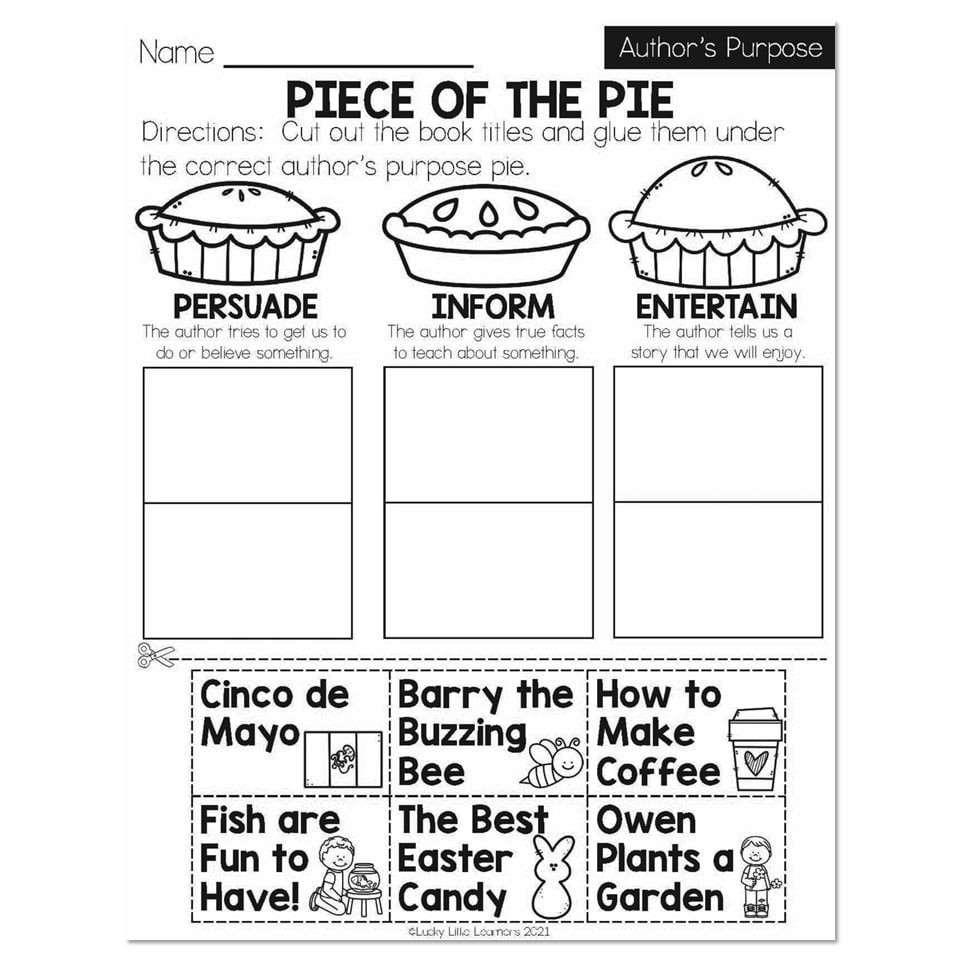Free Authors Purpose 1st Grade Worksheet Download Free Authors Purpose 1st Grade Worksheet Png Images Free Worksheets On Clipart Library