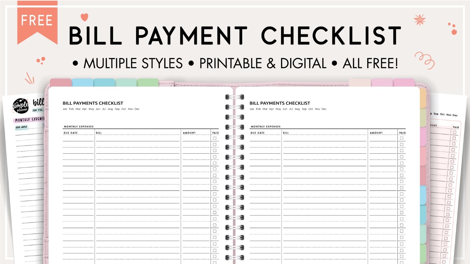 Free Printable Bill Paying Calendar