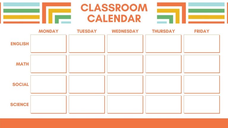 Free Custom Printable Classroom Calendar Templates Canva