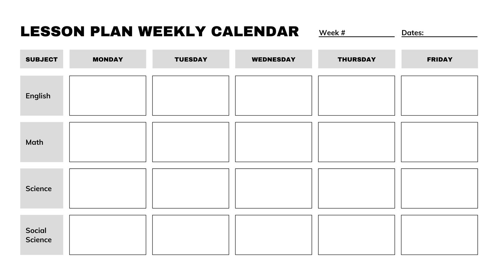 Free Printable Classroom Calendar Templates