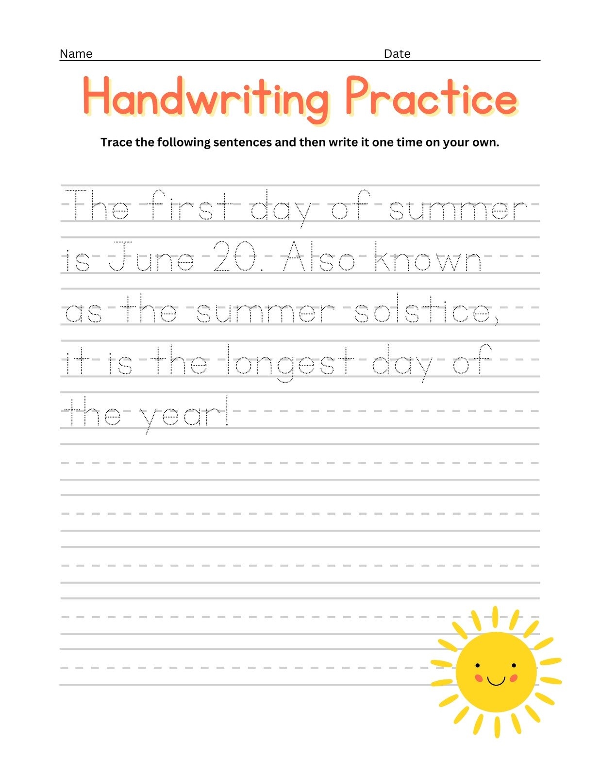 Free Custom Printable Handwriting Worksheet Templates Canva