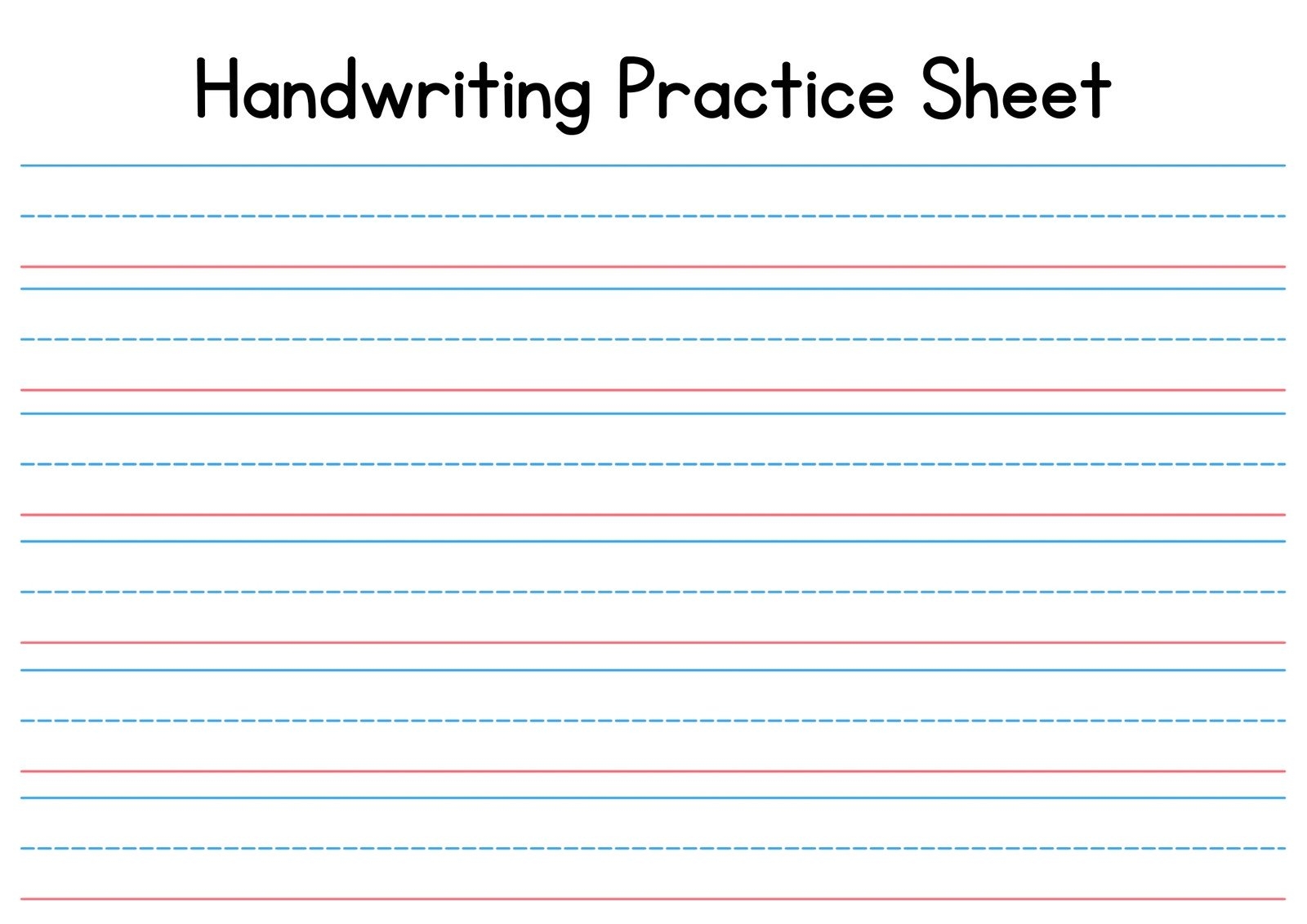 Printable Handwriting Worksheet