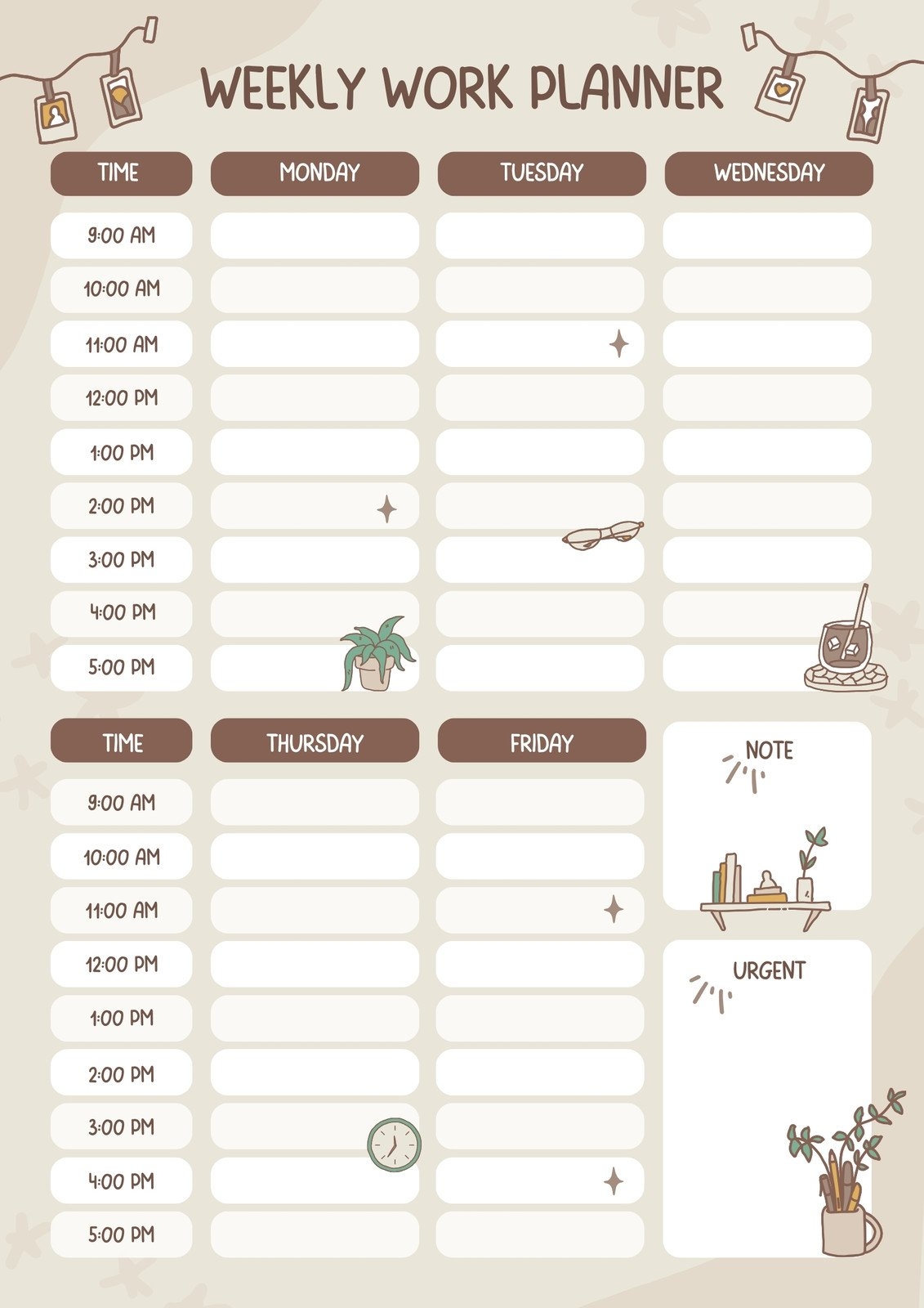Free Custom Printable Work Schedule Planner Templates Canva