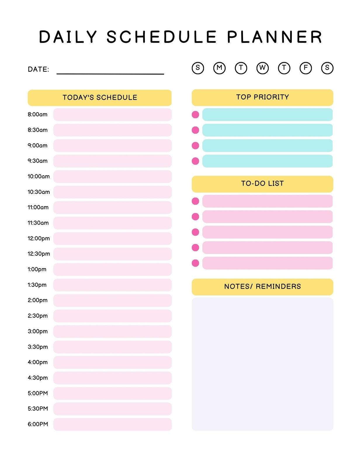 Free Daily Planner Templates To Customize Canva