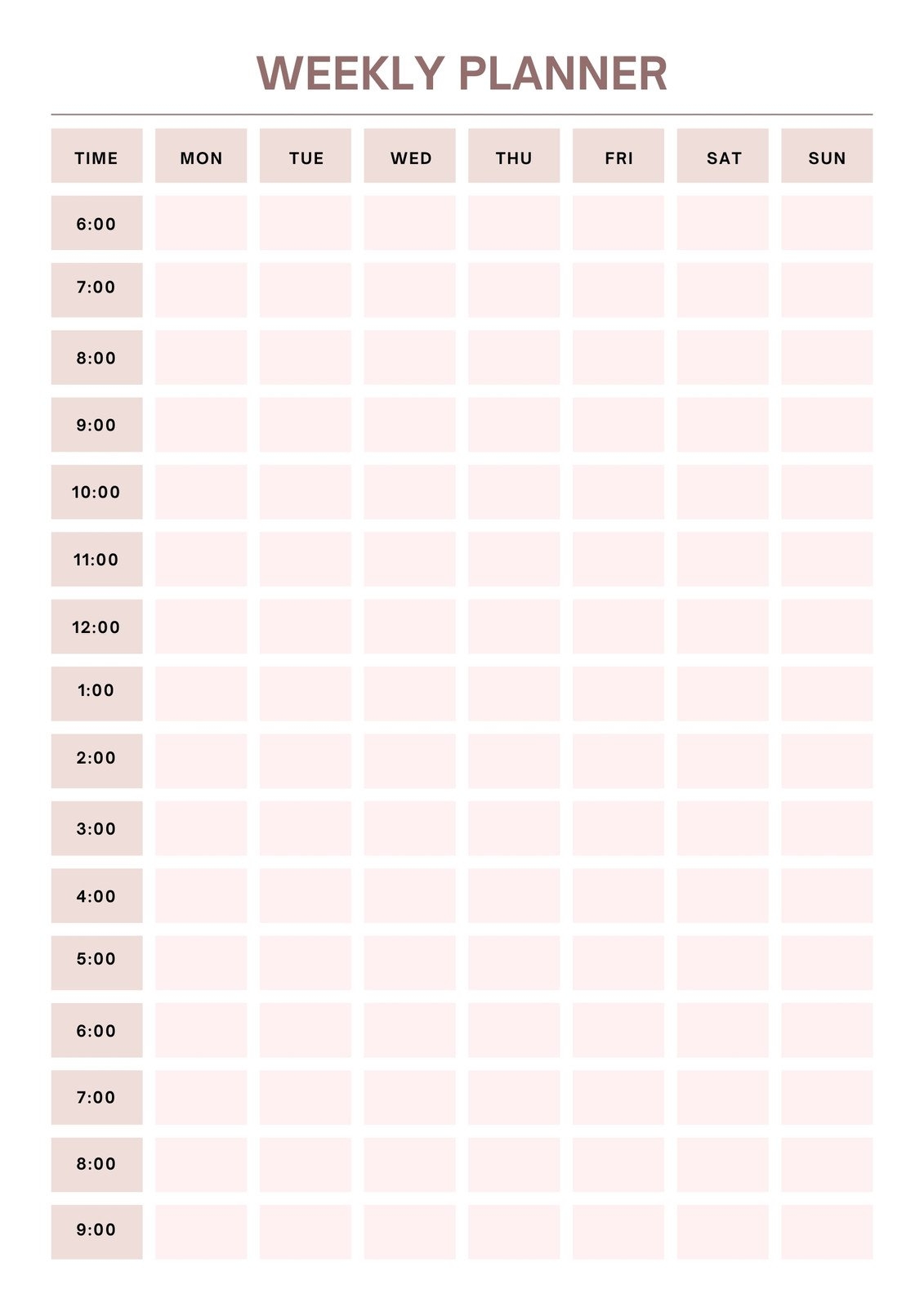 Daily Schedule Chart Printable