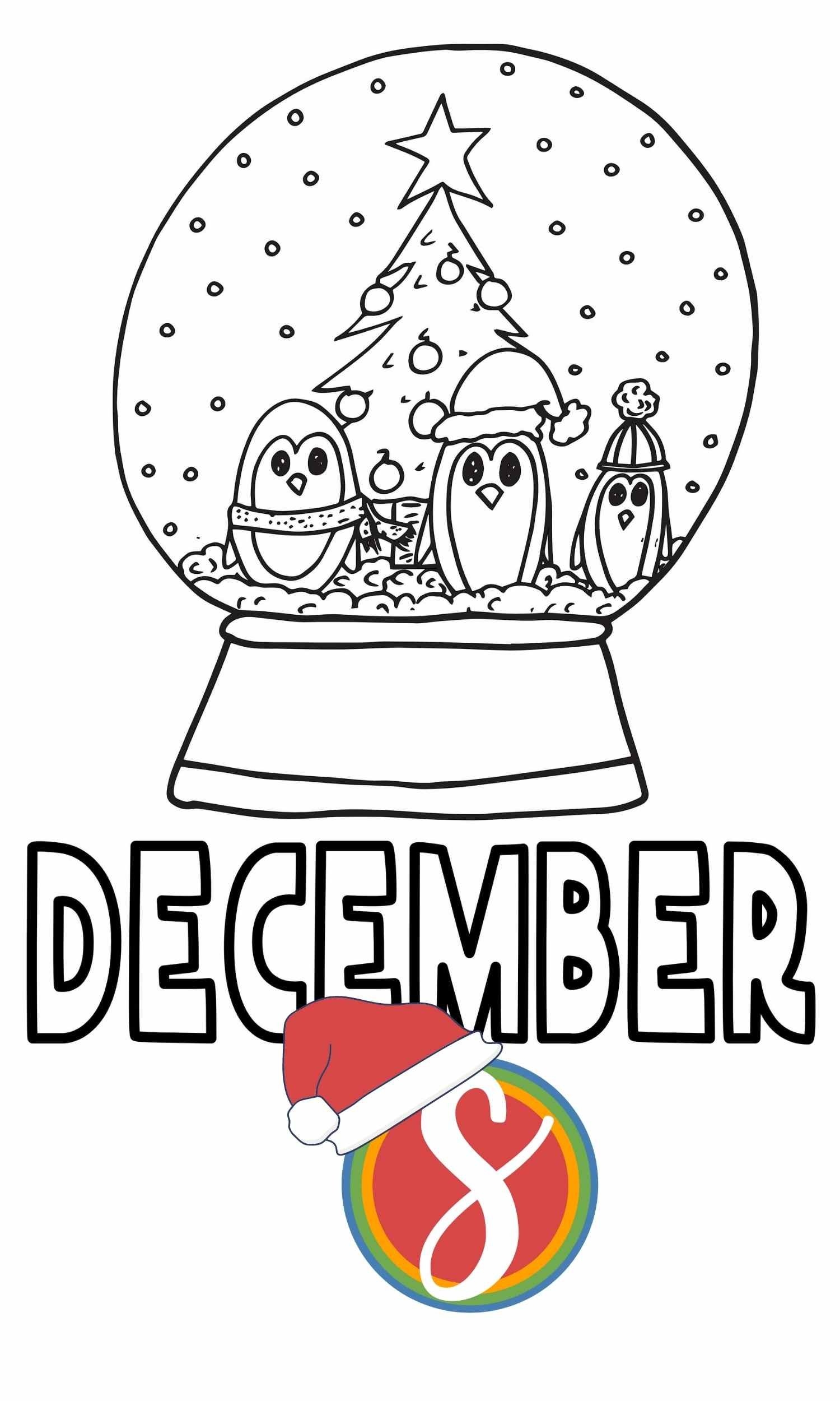 Free December Coloring Pages Stevie Doodles