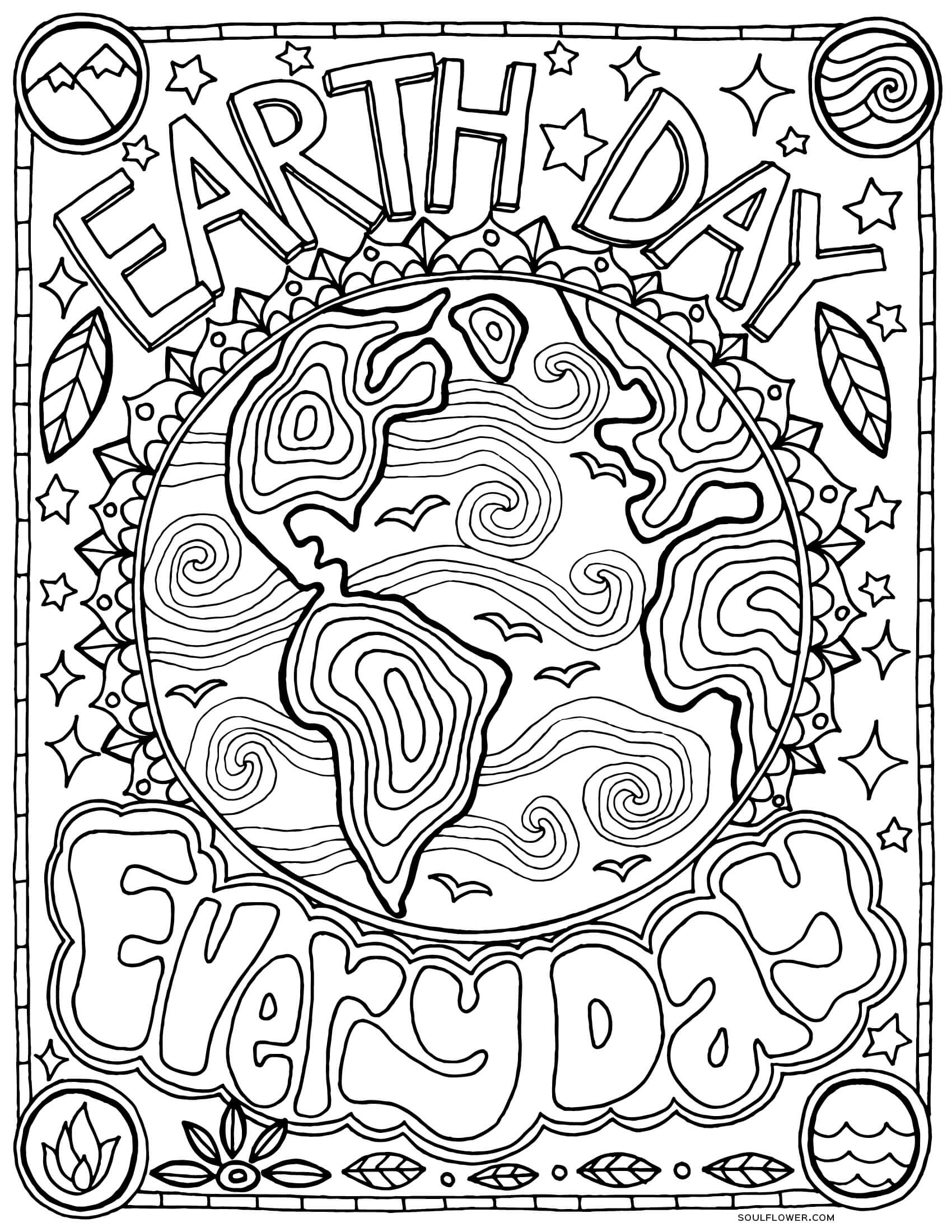 Free Earth Day Coloring Page Earth Day Every Day 