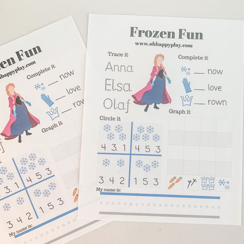 FREE Frozen Printable Worksheet Oh Happy Play