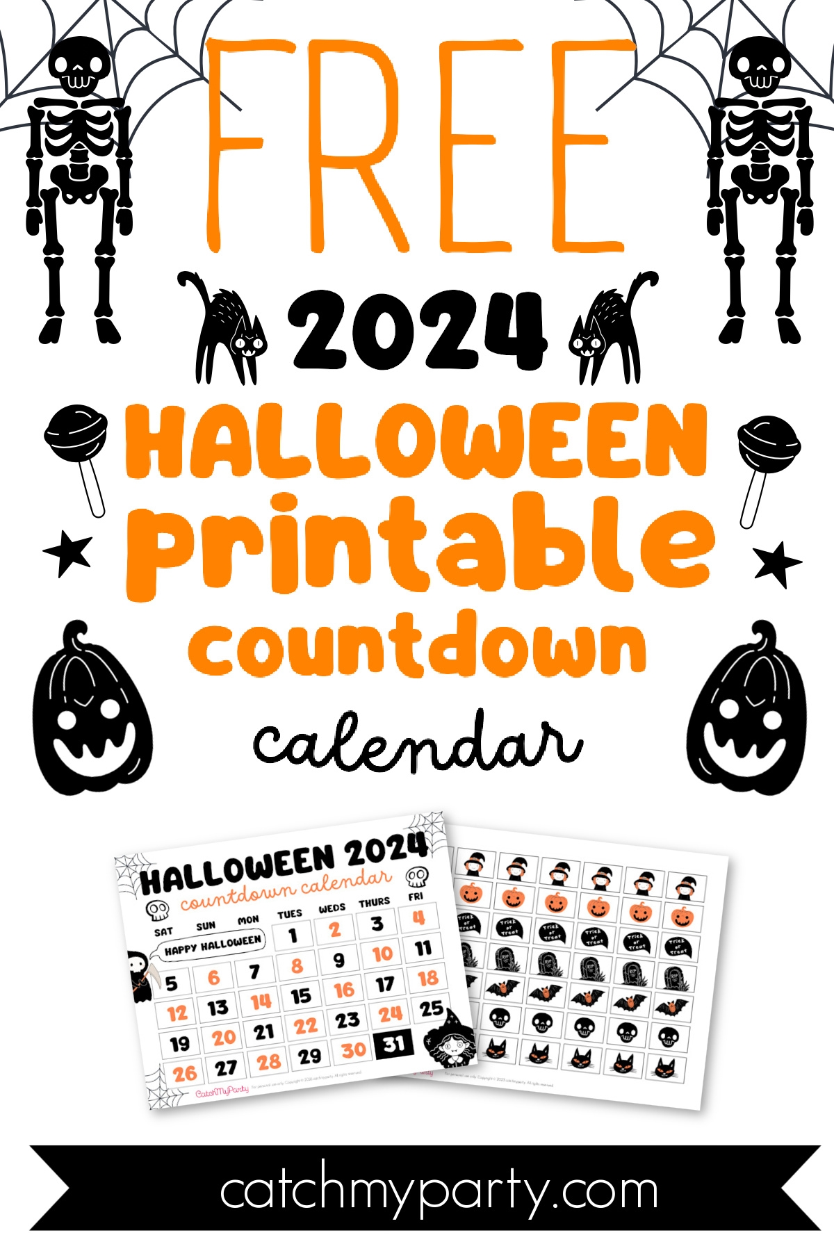 FREE Fun Halloween Countdown Calendar 2024 Catch My Party