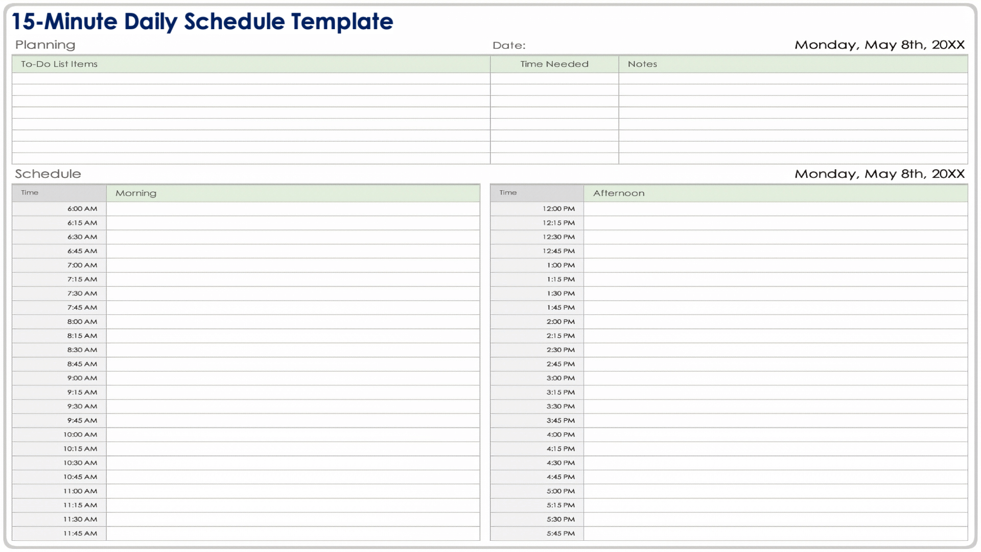 Free Hourly Schedule Templates All Formats Editable Printable
