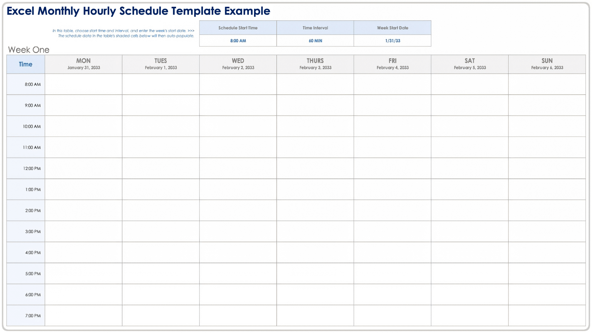 Free Hourly Schedule Templates All Formats Editable Printable