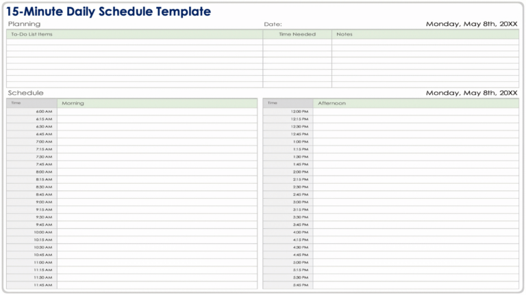 Free Hourly Schedule Templates All Formats Editable Printable