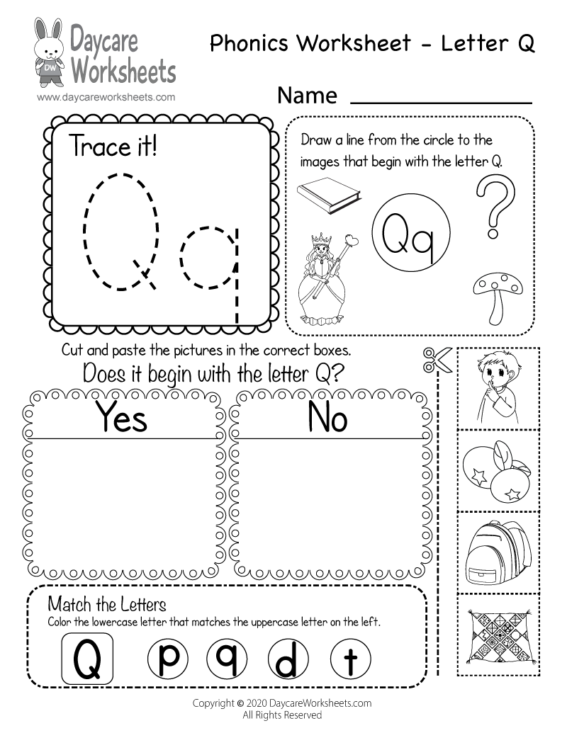 Printable Letter Q Worksheets