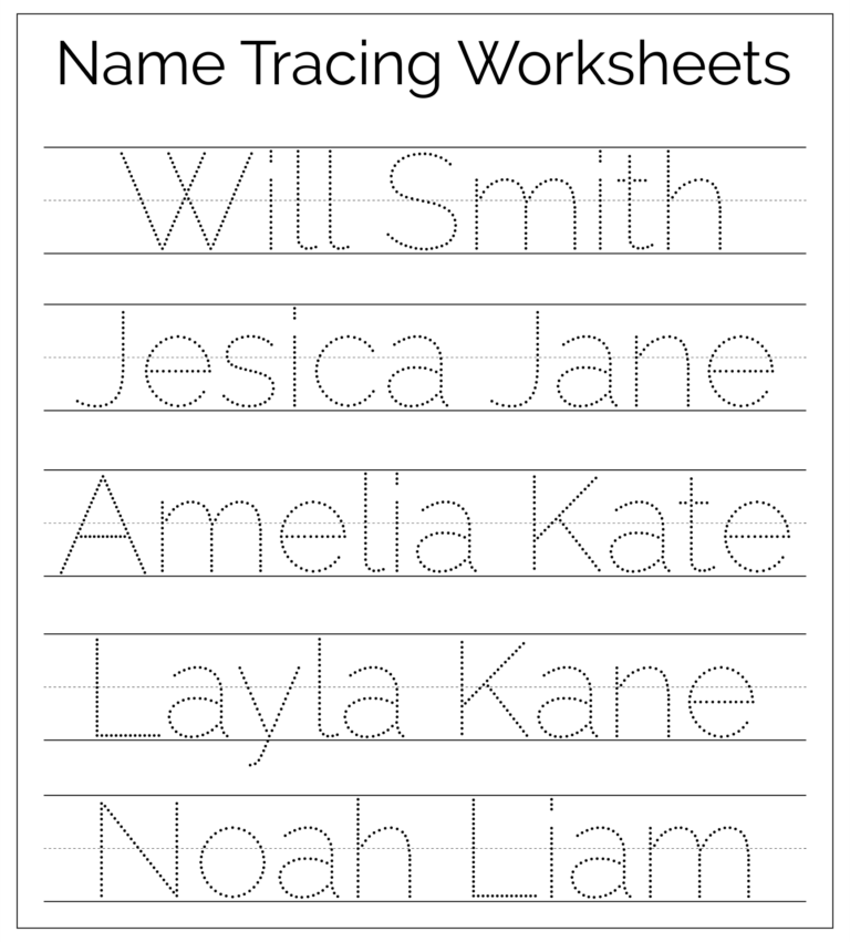 Free Name Tracing Worksheets For Kids Kidzone Activities