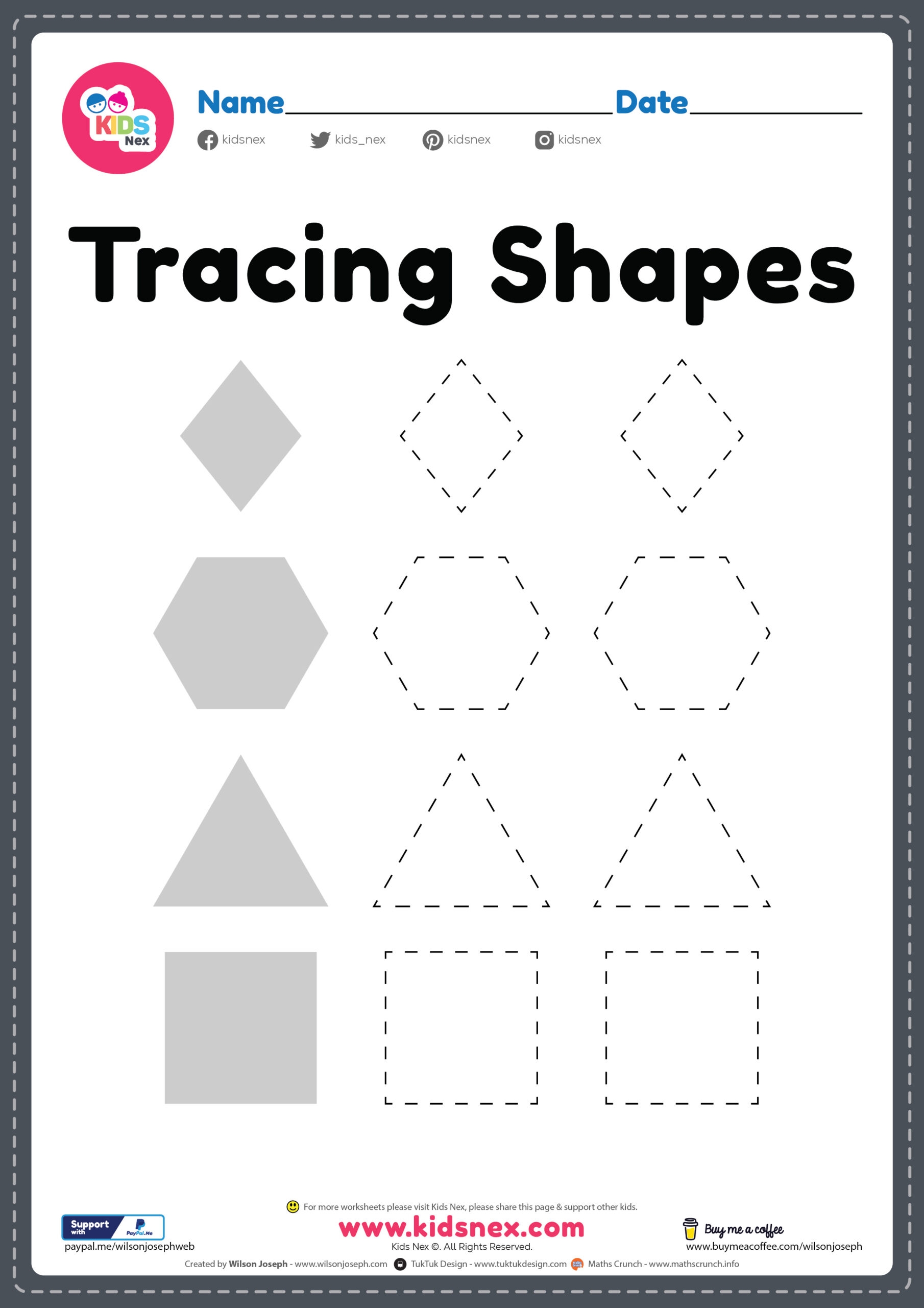 Free Printable Tracing Shapes Worksheets Pdf