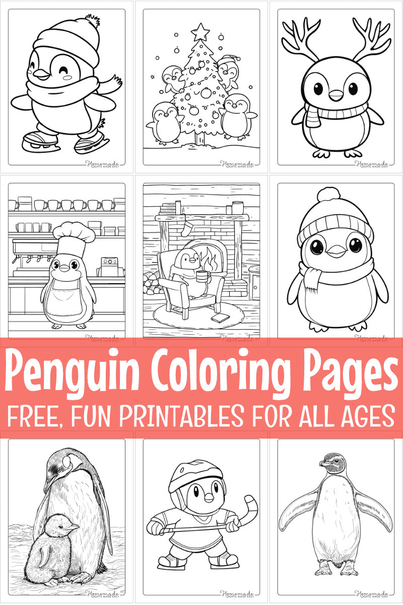Free Penguin Coloring Pages For Kids PDF Printables 