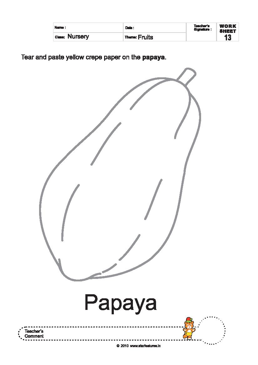 Free Pre Primary Worksheets