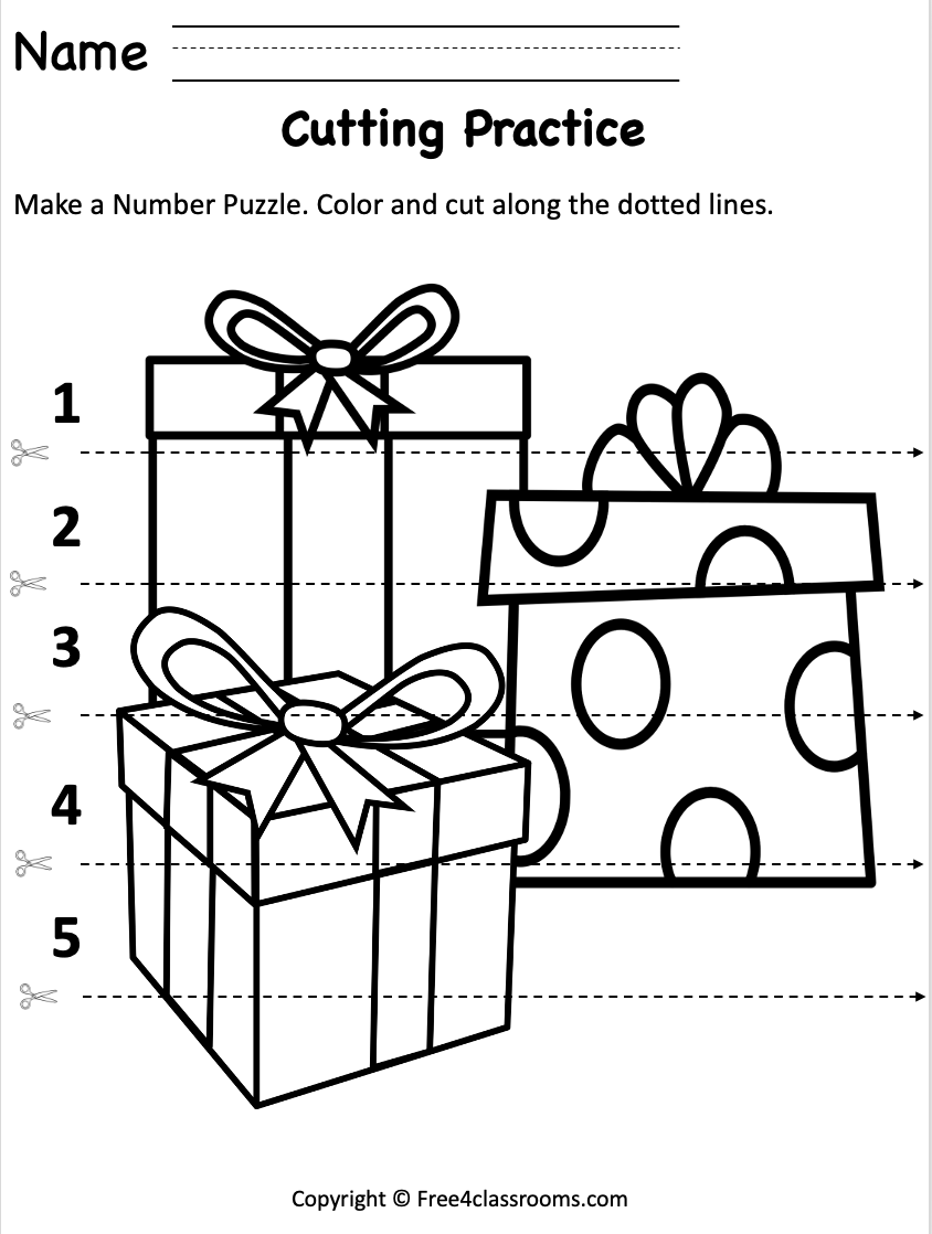 Free Preschool Worksheet Printable Fine Motor Skills Christmas 