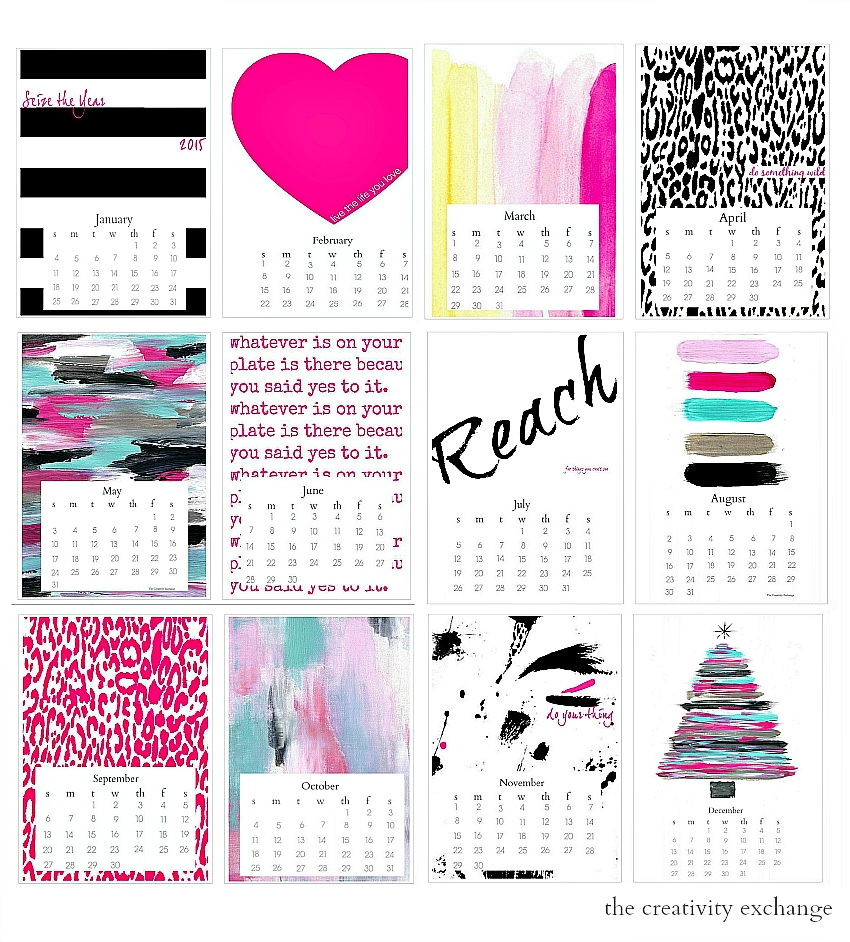 Free Printable 2015 Seize The Year Desktop Calendar