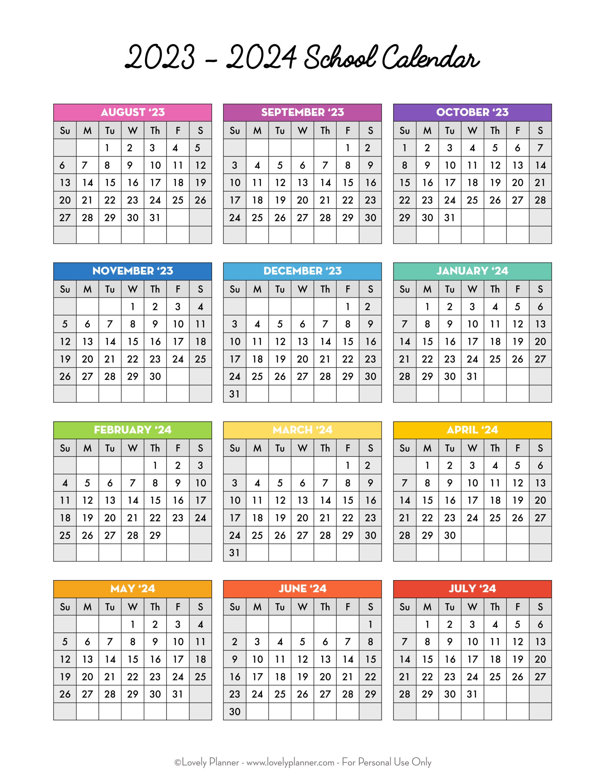Fall Calendar Printable