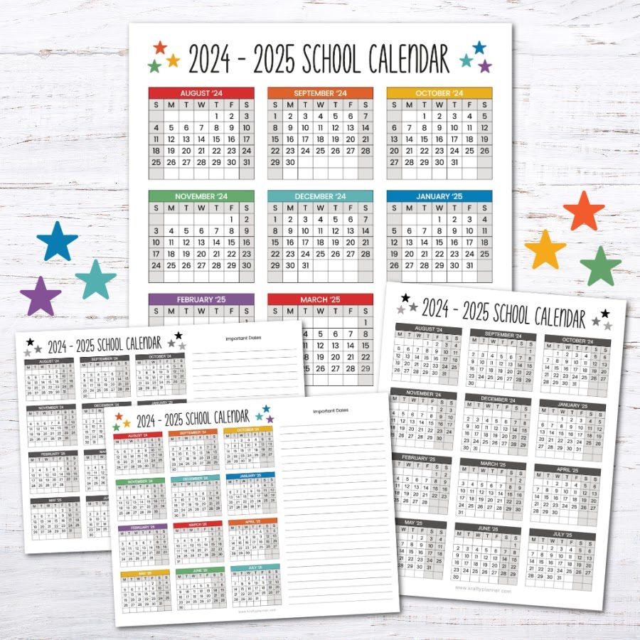 Free Printable 24 25 School Year Calendar Krafty Planner Free Printable 24 25 School Year Calendar Krafty Planner