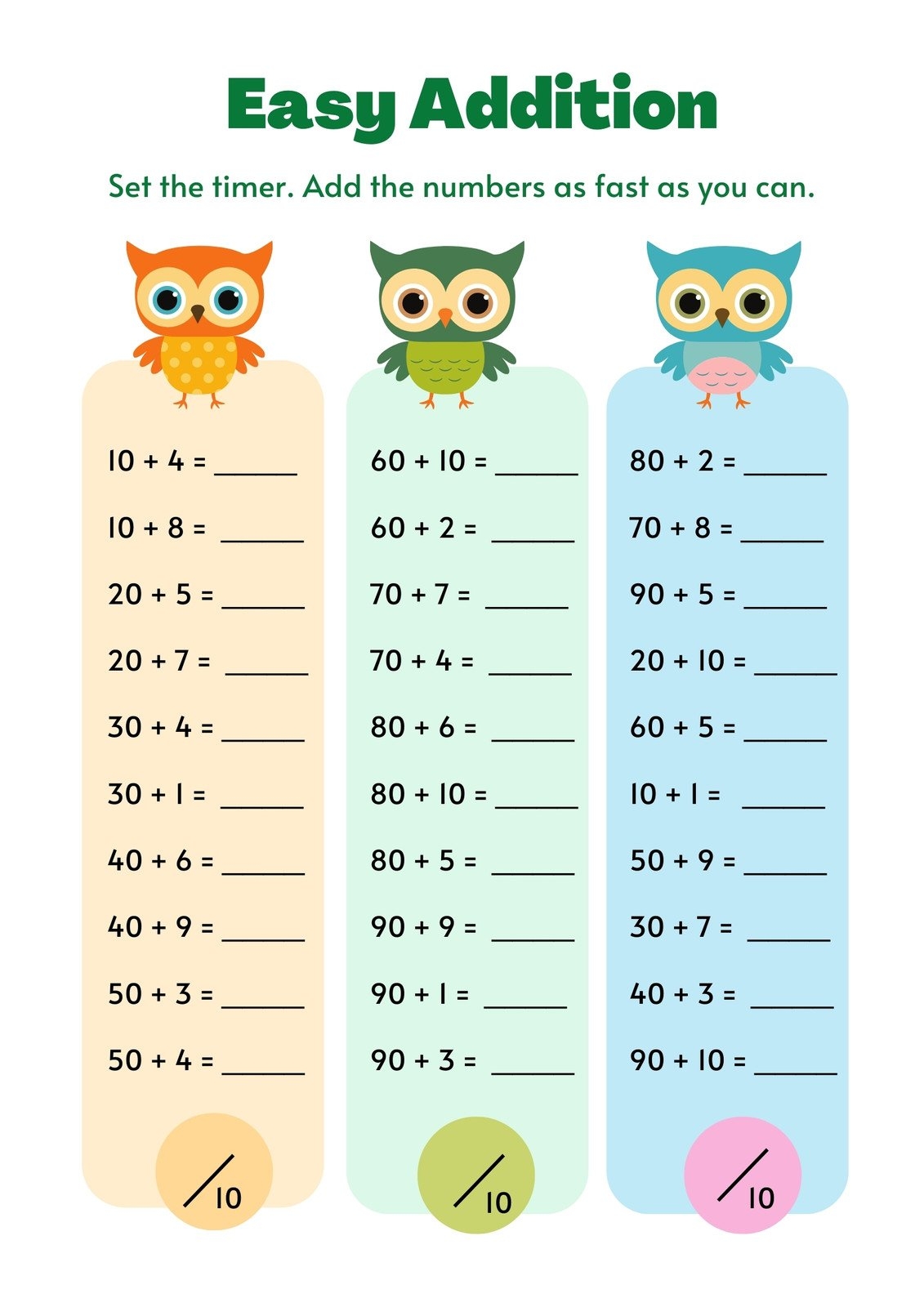 Free Printable 2nd Grade Math Worksheet Templates Canva