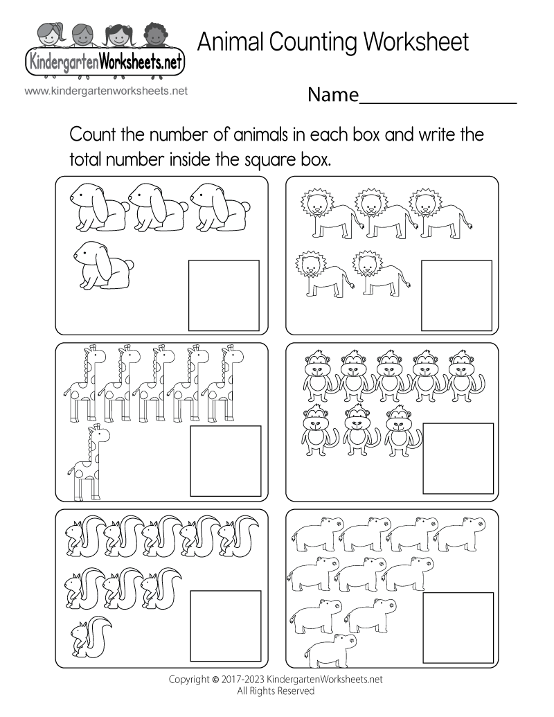 Free Printable Animal Counting Worksheet Free Printable Animal Counting Worksheet