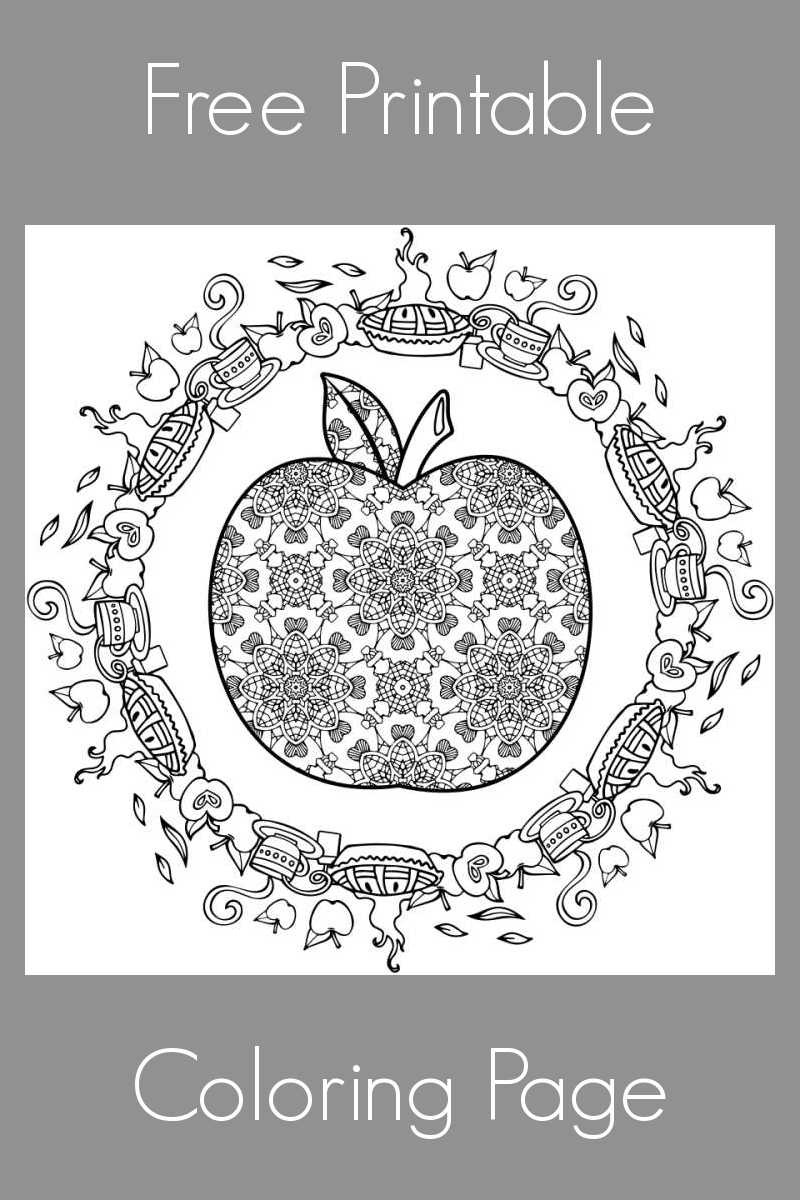 Free Printable Apple Adult Coloring Page Mama Likes This