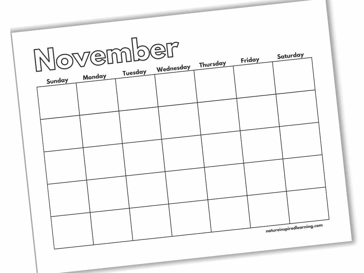 Free Printable Blank Calendars Nature Inspired Learning