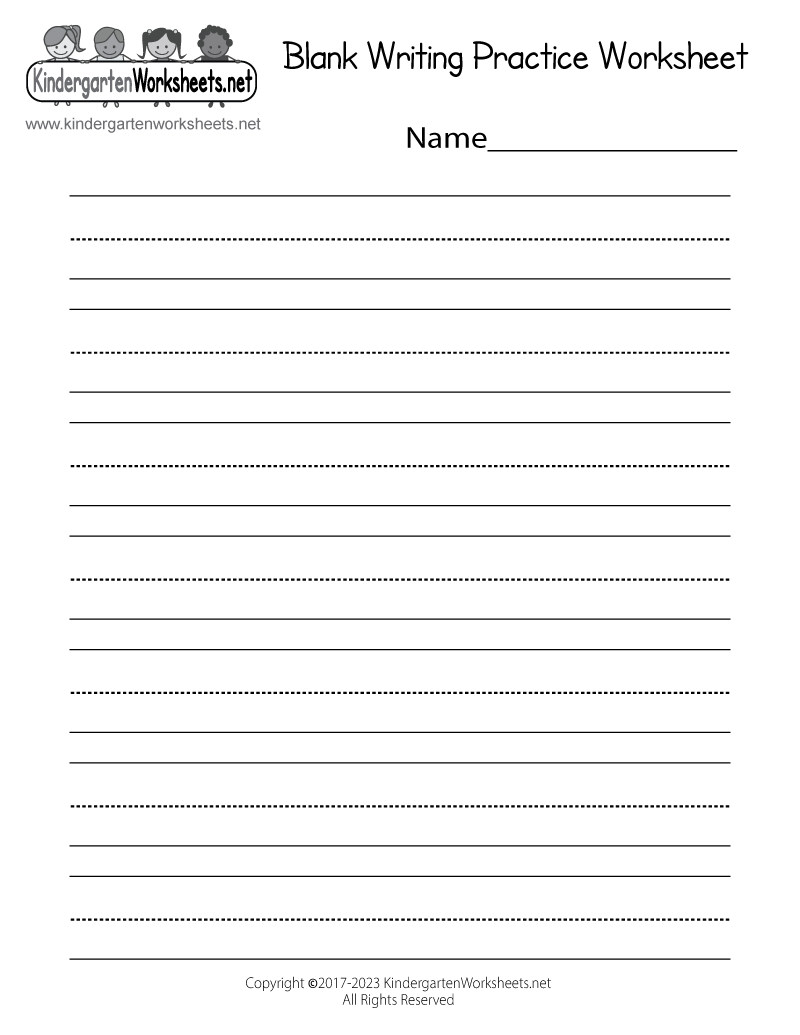Free Printable Blank Writing Practice Worksheet Worksheets Library