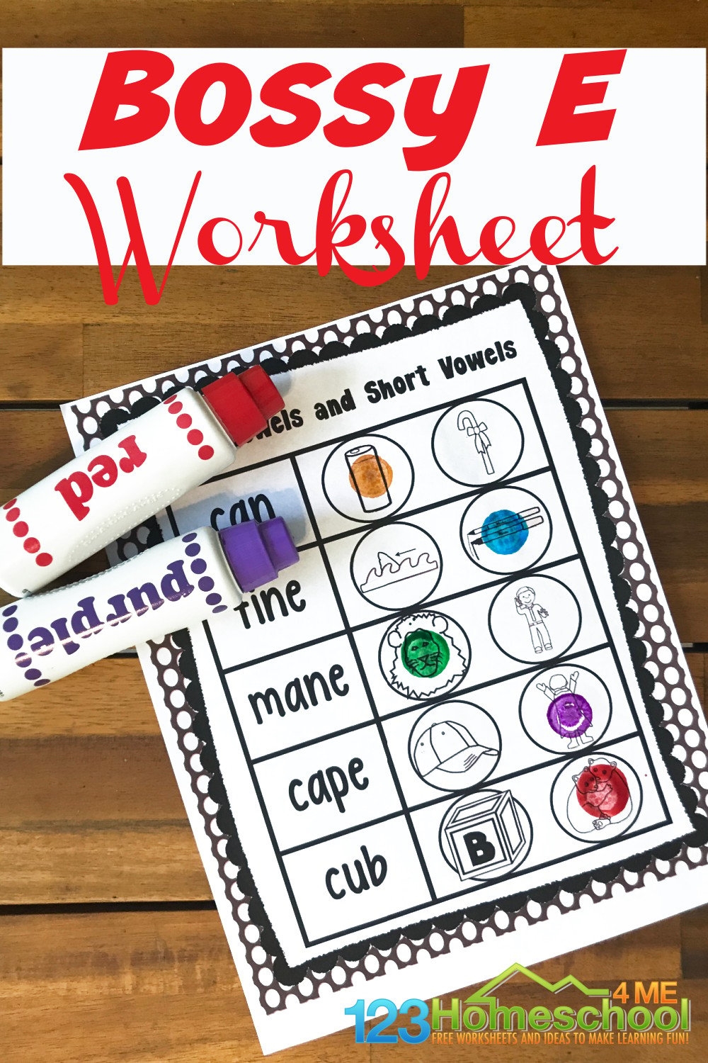 FREE Printable Bossy Silent E Worksheets