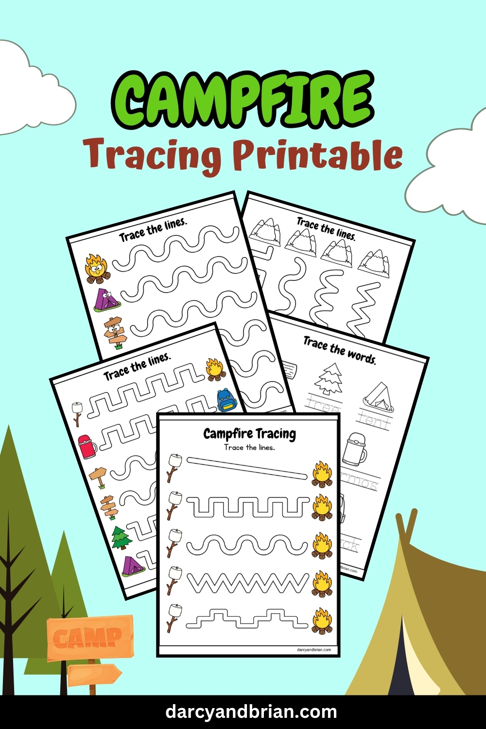 Free Printable Campfire Tracing Worksheet Free Printable Campfire Tracing Worksheet