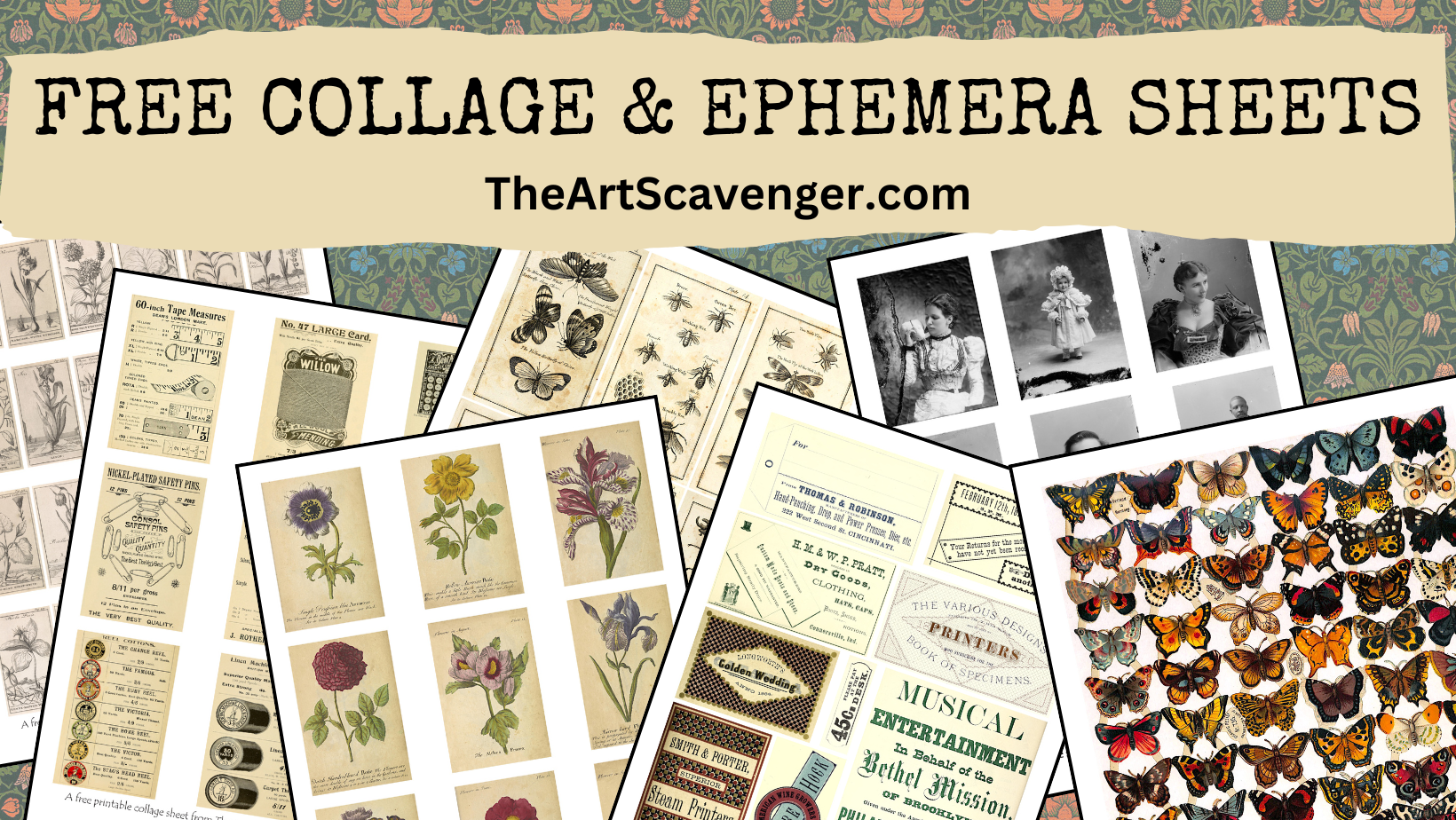 Free Printable Collage Ephemera Sheets The Art Scavenger
