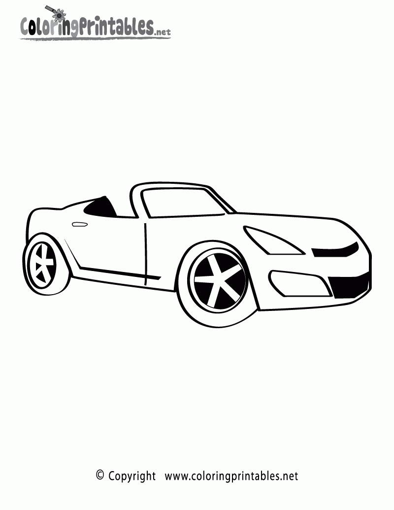 Free Printable Convertible Car Coloring Page