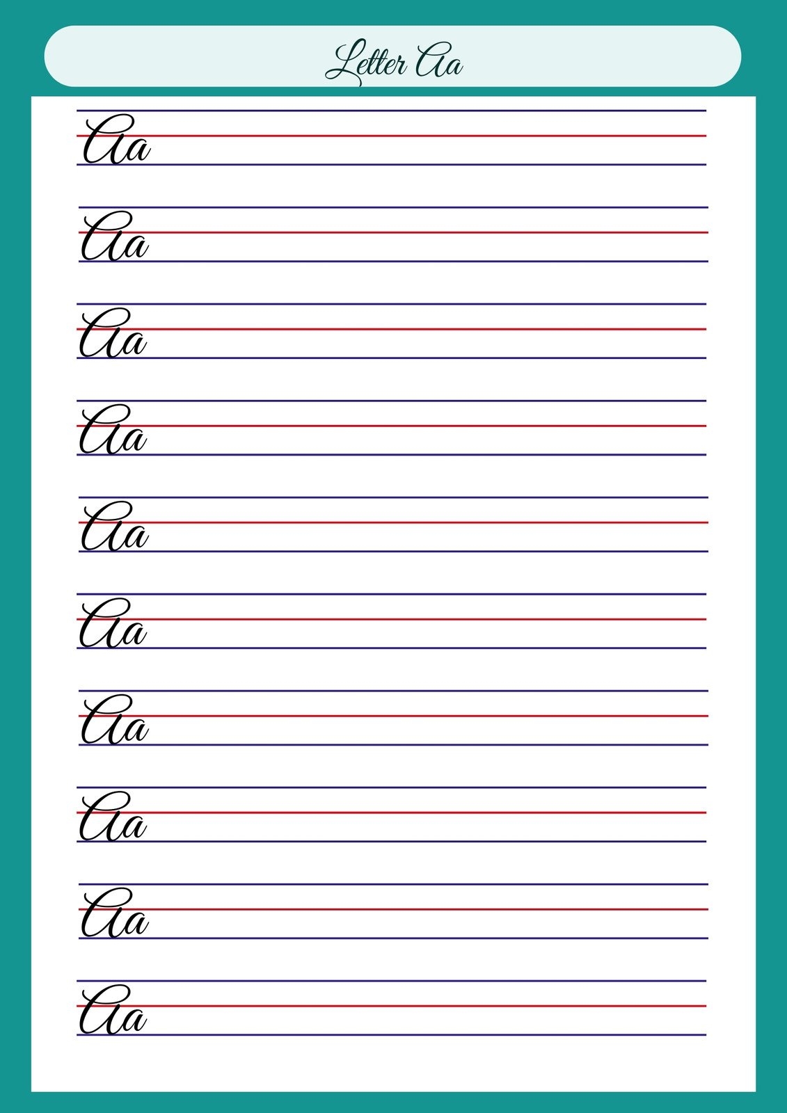 Cursive Chart Free Printable