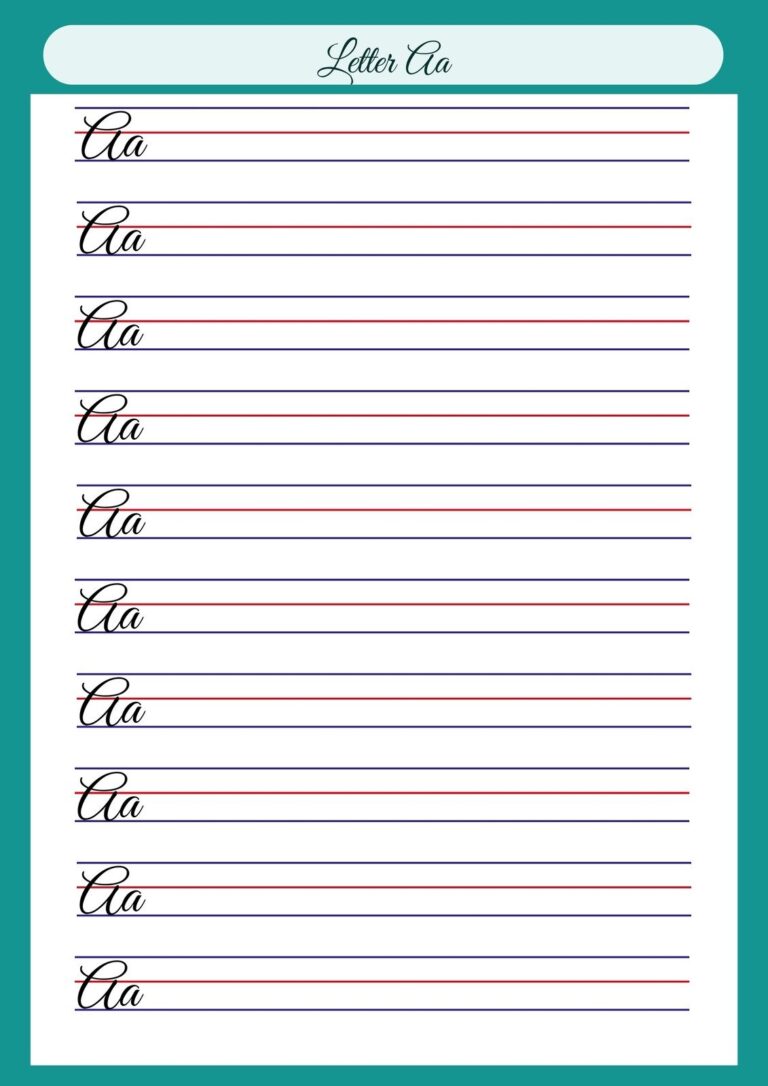 Free Printable Cursive Writing Worksheet Templates Canva