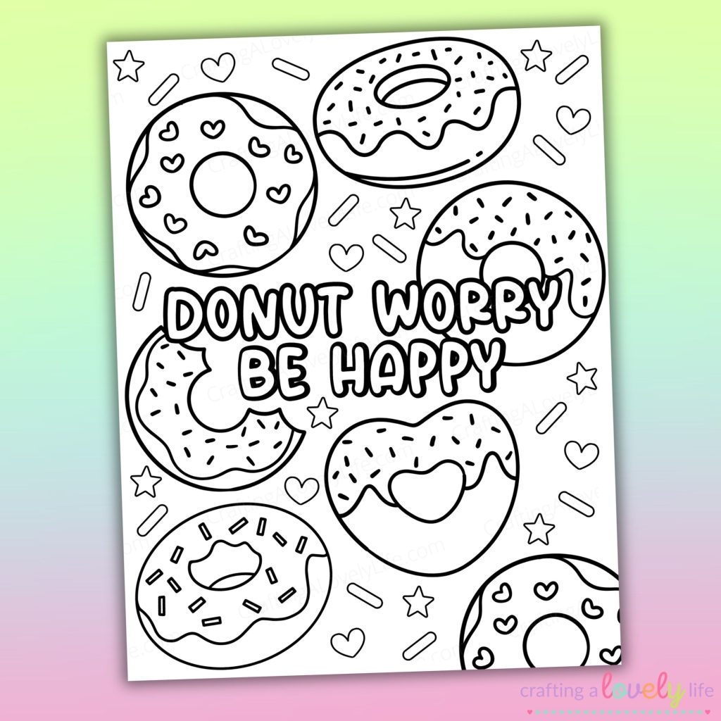 Free Printable Donut Coloring Pages